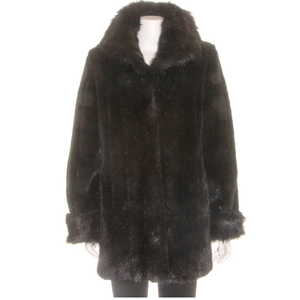 Faux Fur Dark Brown Mink Coat